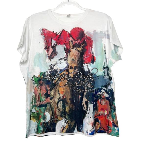 Kentucky Derby Tops - KENTUCKY DERBY Churchill Downs Graphic T-Shirt 2012 Short Sleeve White Size XL
